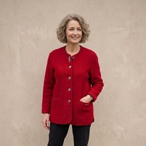 Vintage Geiger Austria Red Boiled Wool Jacket | Size 36